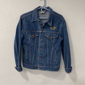 Vtg Metro Goldwyn Mayer MGM / Disk Jockey Records Embroidered Blue Jean Jacket